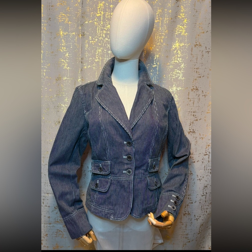 Women's Striped Denim Blazer / Jacket